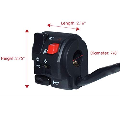 Feiteplus 855-LEFT 7/8 Inch 22Mm Left Atv Motorbike Handlebar Switch Motorcycle Horn Turn Signal Warning Light Switches thumb #5