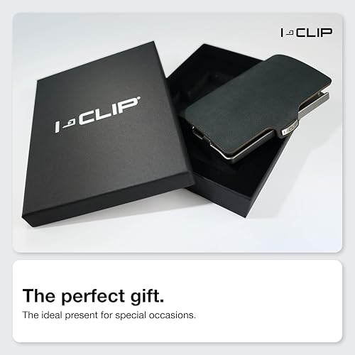 Image of I-CLIP Original Cardholder with Moneyclip - Smooth Leather Slim Wallet - Leather Wallet - Premium Wallet - Cardholder - Soft Touch Black
