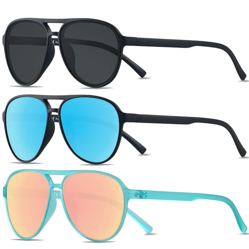 ANDWOOD Retro Polarized Aviator Sunglasses for Women Men Classic 70s Vintage Trendy Square Aviators