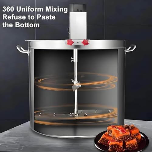 Electric Stainless Steel Soup Mixer with Heating Function - Adjustable Speed Commercial Pot Stirrer for Soup, Chili Sauce, Beverages, Jam & Porridge Cooking