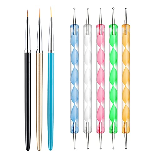 Tools Pens Painting PCS Dotting Design Brushes Art Nail With 3 5PCS Nail Nails Design Stick (Multicolor, One Size)