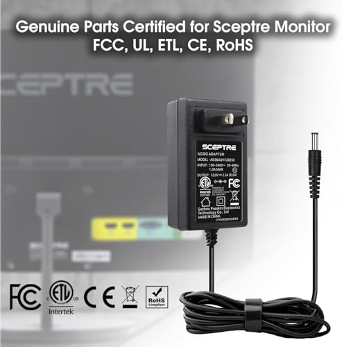Image of Kado Power Adapter 2-Pack - 12V-2.5A AC /DC Power Cord Genuine Parts Made for Sceptre Monitor C248W-FW100T C248W-1920RN E205W-16003R E225W-19203R E225W-FPT E248W-19203R E248W-FW100T E248W-FPT Series