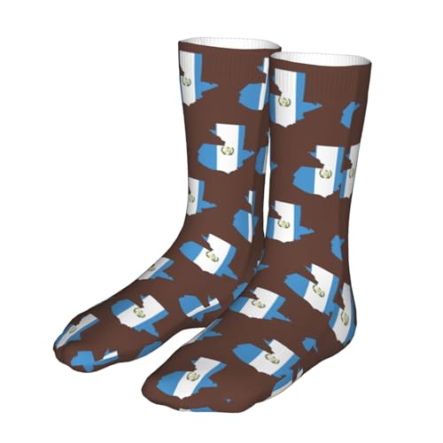 Flag Of Guatemala Map Casual Calf Socks for Men's and Women's Soft Comfortable Winter Warm2