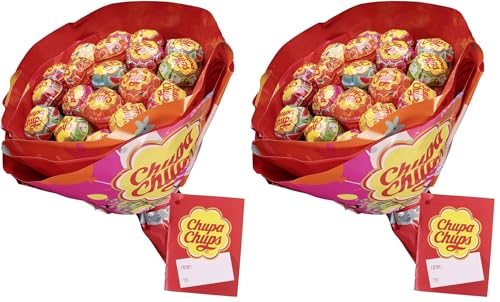 Chupa Chups Flower Bouquet, Caramelo con Palo Original de Sabores Variados, 19 x 12 g (Paquete de 2)