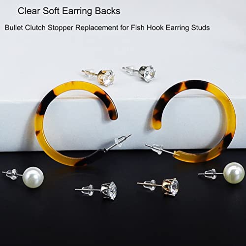 Mazoliy ZDT-200PCS Earring Backs For Studs 200Pcssoft Clear Ear Safety Back Pads Backstops Bullet Clutch Stopper Replacement thumb #4