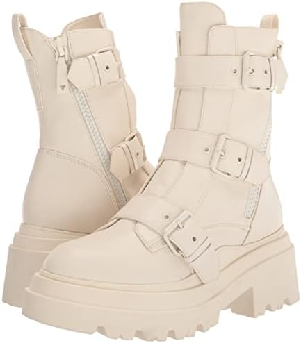 GUESS Women's VALICIA Ankle Boot, Ivory, 8.5 | Image 5