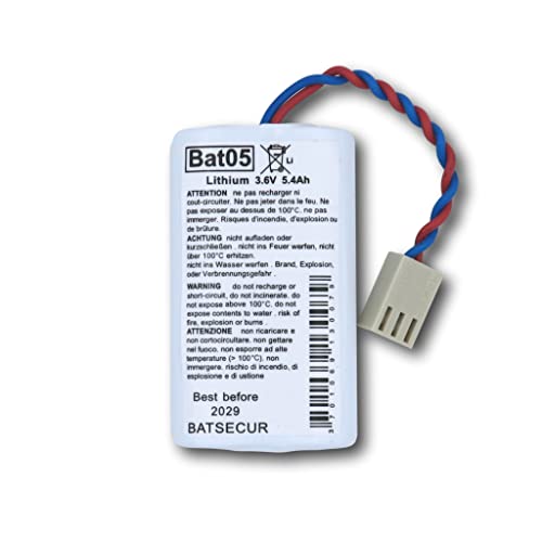 BATSÉCUR - Pile Alarme BAT05 Compatible BATLi05 et D8904 pour Daitem - 3.6V 5.4Ah Li-SOCl2