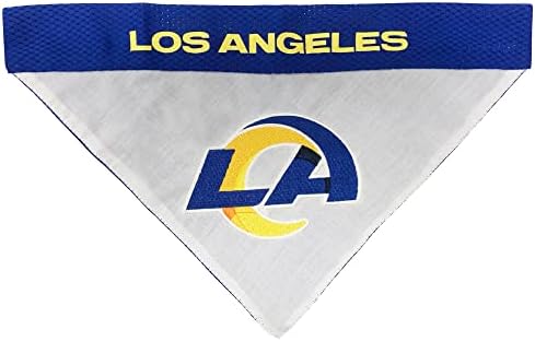 Pets First NFL DOG BANDANA - LOS ANGELES RAMS REVERSIBLE PET BANDANA. 2 Sided Sports Bandana with a PREMIUM Embroidery TEAM LOGO, Small/Medium. - 2 Sizes & 32 NFL Teams available