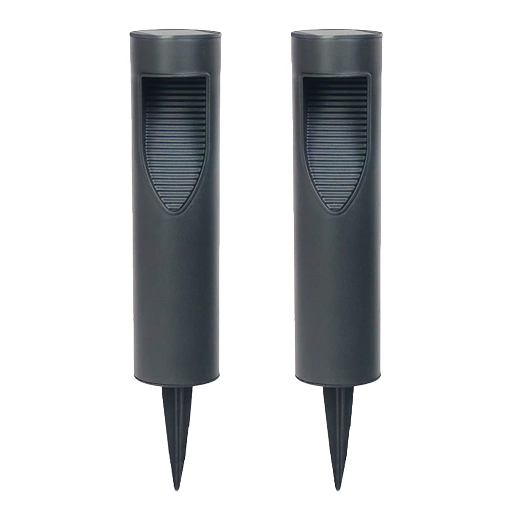 HOMSFOU Lámpara Solar para Césped Exterior, 2 Piezas, LED Encendido Automático, Abs y Acero Inoxidable, Adecuado para Jardines y Patios