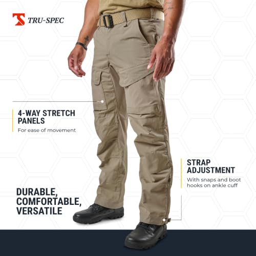 Image of Tru-Spec Xpedition Tactical Pants for Men - Water-Resistant Outdoor Work & Hiking Pants with Dual Zippered Cooling Vents | Water-Resistant Outdoor Work & Hiking Pants, Dual Zippered Cooling Vents, Ripstop Fabric, 4-Way Stretch Panels