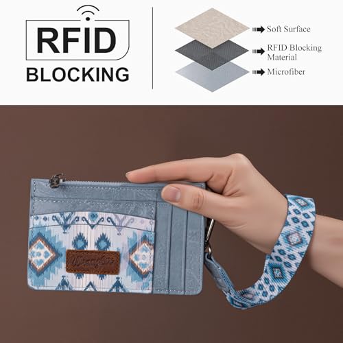 Image of Montana West X Wrangler Aztec Wallet Card Holder Small Wallets Woman Slim Wristlet Keychain Wallet, Card Cases & Money Organizers Ladies Female with Coin Purse