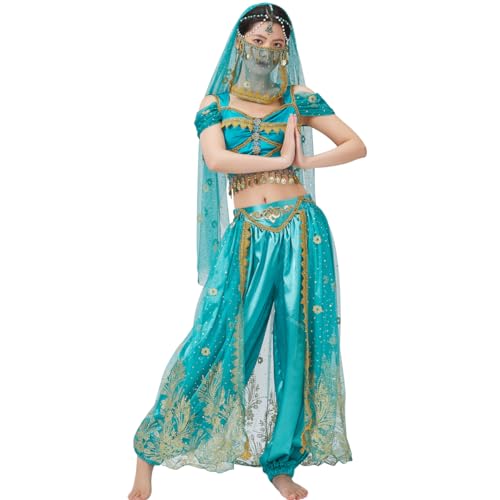 Belly Dance Princess Costume - Aladdin Jasmine Cosplay Outfits Ha...