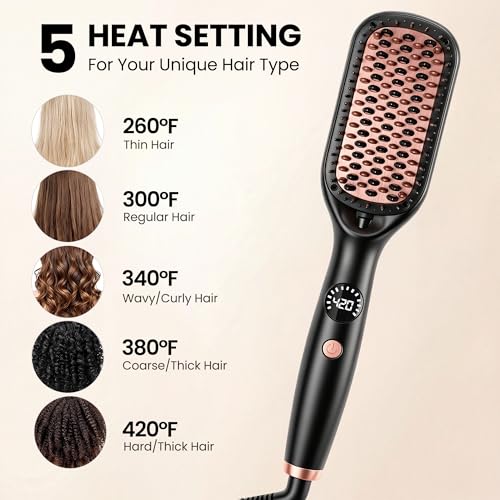 Cepillo alisador para cabello negro miniatura 4