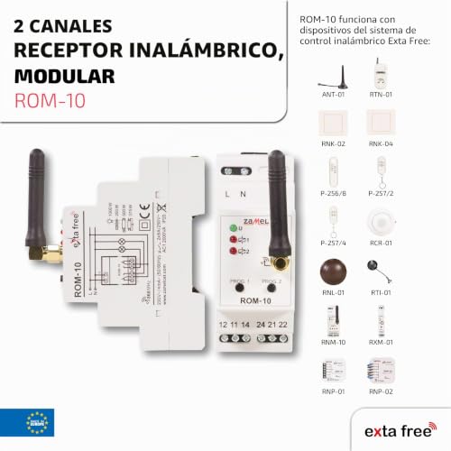 Receptor de radio exta Free 2 canales modular tipo componente ROM de 10 para automatizar 7