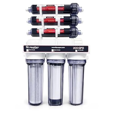 LiquaGen - Heavy Duty & High Capacity 7-Stage Aquarium Reef and Deionization Reverse Osmosis Water Filter Systems RO/DI | 0 PPM - 200 GPD