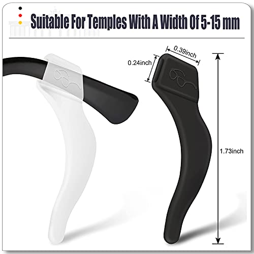 Image of MOLDERP Glasses Ear Grips, 20 Pairs(Colors) Eyeglass Anti-Slip, Comfortable Silicone Elastic Eyeglasses Temple Tips Sleeve Retainer, Prevent Eyewear Sunglasses Spectacles Glasses Slipping (Mix, L)