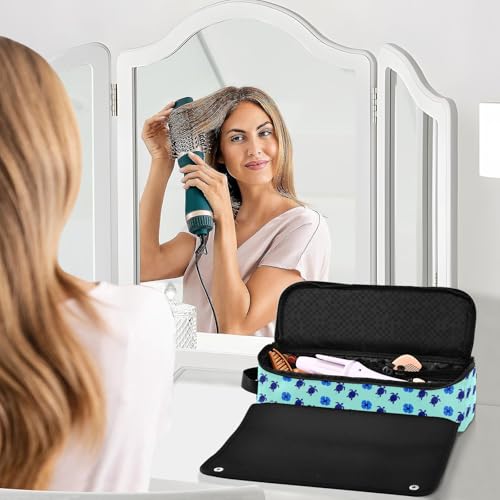 Bolsa de viaje para herramientas de cabello y tapete resistente al calor con cierre impermeable para planchas, rizadores y secadores miniatura 6