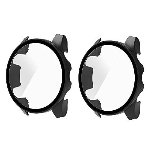QINOUK Hard PC Case for Garmin Forerunner 265S with Built in Tempered Glass