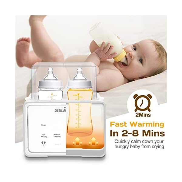 Sejoy Formula Milchflaschenwärmer für Babys, 6 in 1, Erhitzen von Babynahrung, Stillzubehör und Zubehör für die Babyflaschenfütterung, Weiß – Bild 5