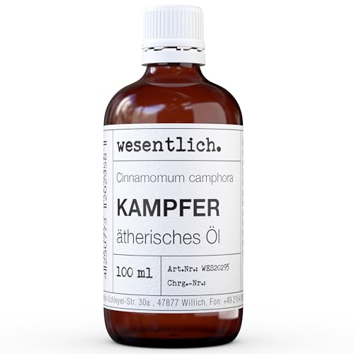 wesentlich. Kampferöl - ätherisches Öl - 100% naturrein (Glasflasche) - u.a. für Duftlampe und Diffuser (100ml)