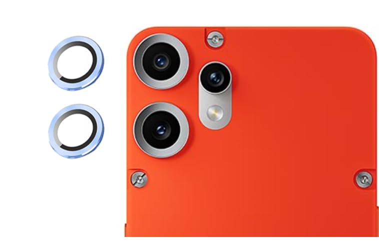 Image of imluckies Camera Ring Lens Protector (Aluminum with Tempered Glass) Compatible for CMF Phone 2 Pro - Blue (Pack of 2 rings)