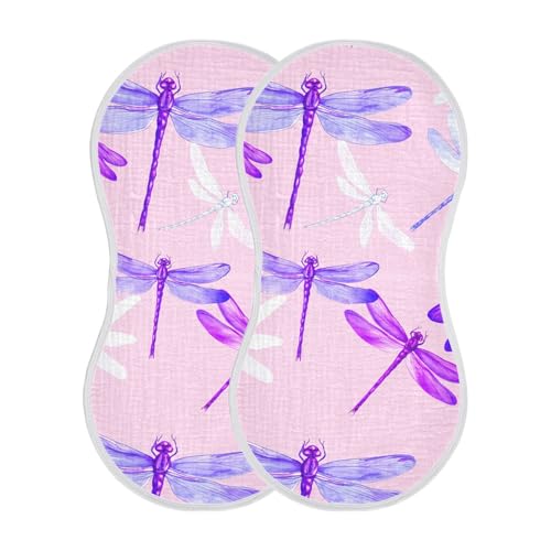 Whitedragonflies Pink Burp Cloths for Babies Burp Rag Cotton Spit Up Rag for Babies Girls Infants