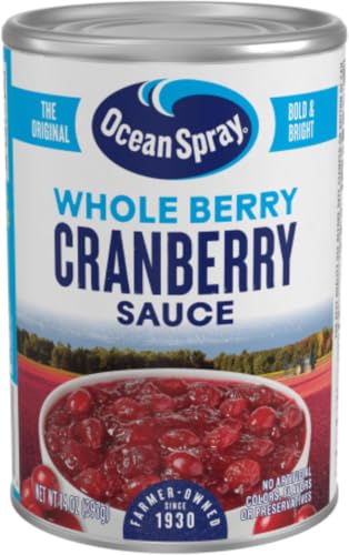 Ocean Spray® Whole Cranberry Sauce, Canned Side Dish, 14 Oz Can (Pack of 5)