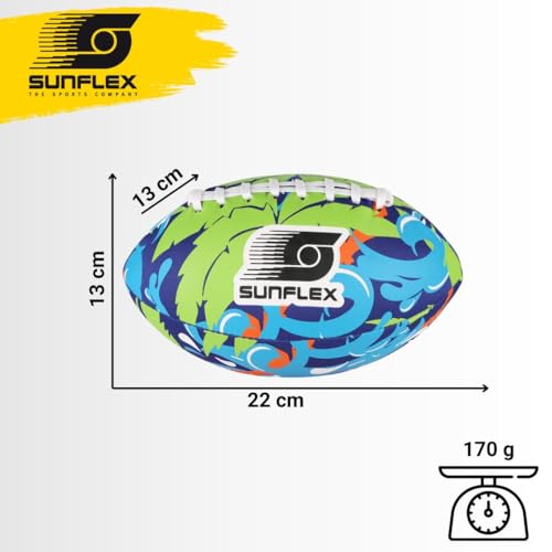Sunflex® Neopren American Football Tropical Wave | sehr griffig und lässt Sich ideal Werfen und Fangen | Ball weich und leicht für den Strand und den Garten | extrem robust und für Jede Altersgruppe