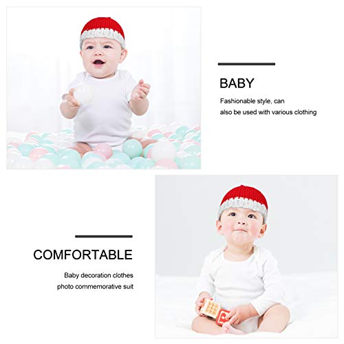 NUOBESTY 2 Stuks Pasgeboren Santa Gebreide Fotografie Props Baby Kerst Kerstmuts Kostuum Outfit Foto Prop Accessoires - Afbeelding 5