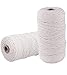 Produktbild WELLXUNK Makramee Baumwolle, Baumwollkordel Seil Makramee Garn 2mm x 200m, Baumwollgarn Weiß, Macrame Garn für DIY Handwerk Basteln Wand Aufhängung Pflanze Aufhänger Schnur Stricken - Weiß