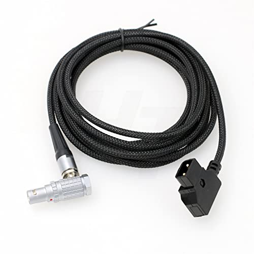 P-tap D-tap to Right Angle 6 Pin Braided Power Cable for RED Epic Dragon DSMC2 Camera 3 meter