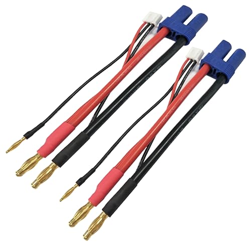 2pcs EC5 Female Plug Connector to 4.0 mm Banana Male Balanced Cable with 12 AWG Silicone Cable