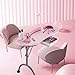 Joligrace Professional Foldable & Portable Manicure Table Nail Technician Desk Workstation 4 Lockable Wheels with Drawer Client Wrist Pad Free Carrying Bag Travel Nail Tech Spa Beauty Table Pink