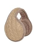 Surblue Unisex Warm Knit Cashmere Winter Pure Color Earmuffs with Fur Earwarmer, Adjustable Wrap