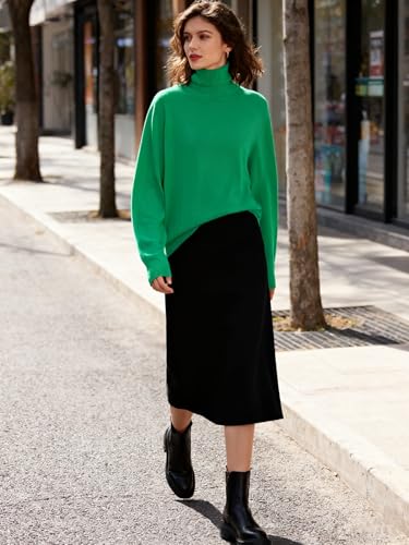 Image of Betusline Women's Turtleneck Sweater Soft Pullover Knit Sweater Tops for Women Fall Fashions