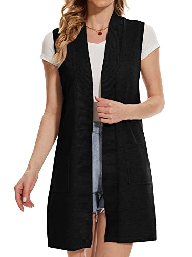 Image of Beautiful Nomad Sleeveless Cardigans for Women Long Sweater Vest