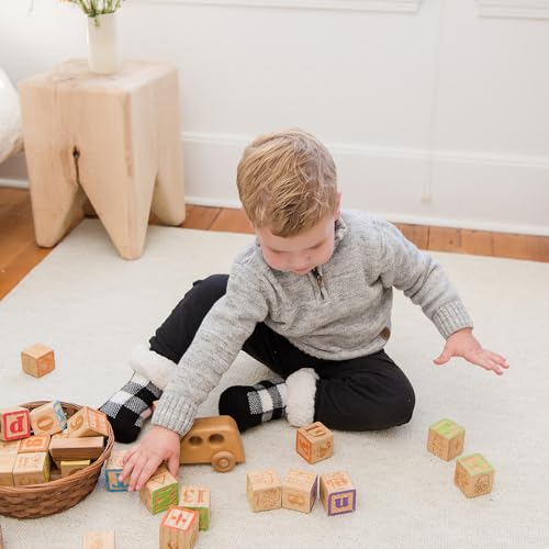 Pudus Kids Warm Cozy Recycled Slipper Socks - Winter Socks for Boys & Girls - Slipper Socks Children2