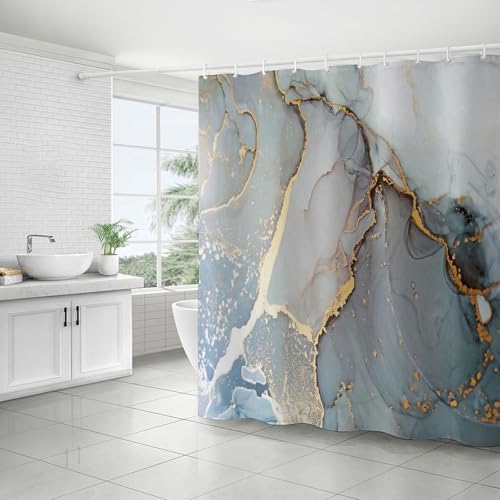 FAIRYGATE Badezimmer Vorhang Marmor Vorhänge Vorhang Dusche Duschvorhang Beschwerer 380g Badewannenvorhang Starke Shower Curtains für Duschvorhänge Gardinen Bettwäsche Tischtücher B8919