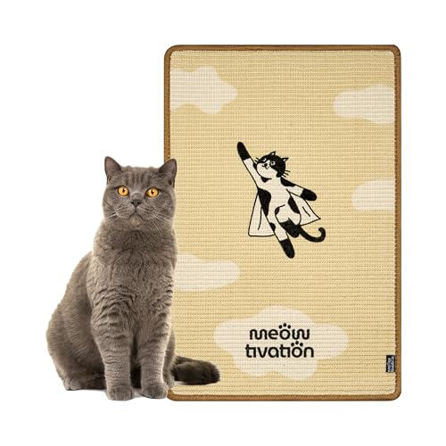 Kratzmatte für Katzen – Kratzteppich aus Sisal mit Motiv Soar and Scratch, natürliche Kratzbretter, widerstandsfähige Katzenmöbel,...