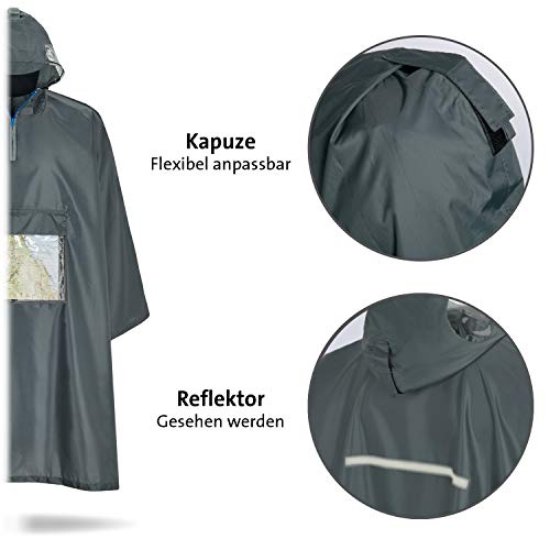 Regenponcho für Fahrradfahrer von Standwerk in Grau für Unisex
