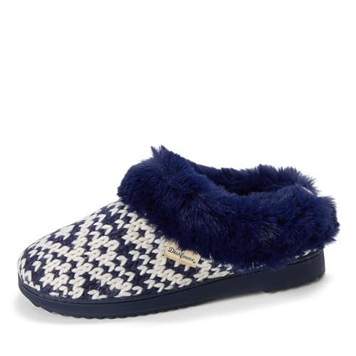 Image of Dearfoams Women's Memory Foam Cozy Soft House Slippers Gifts for Women Hannah Knit Clog House Shoes