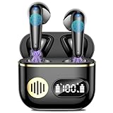 Wireless Earbuds 2024 Sport Bluetooth Headphones Stereo Earphones with ENC Mic Wireless Earphones In Ear Earbuds with Dual LED Display, 48H Playtime, Running Headphones IP7 Waterproof, Ceramic Black