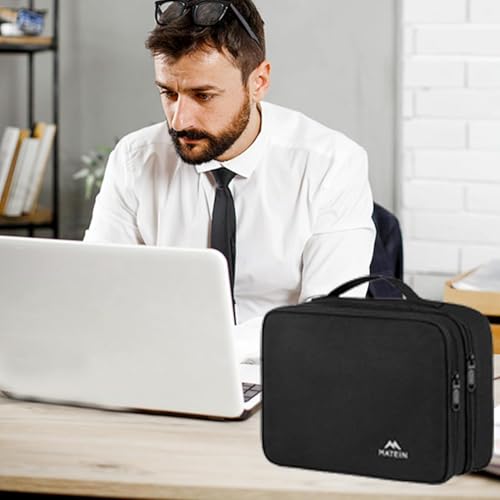 MATEIN Kabel Organizer Tasche, Groß Kabeltasche, Wasserabweisend Elektronik Tasche Cable Organizer Travel Bag für Ipad, Ladegerät, Powerbank, Schwarz