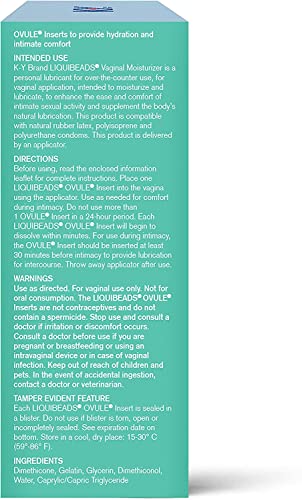 Image of K-Y Liquibeads Silicone-Based Formula 6 Bead Inserts and 6 Applicators Vaginal Moisturizer & Lube for More Comfortable Sex for Men, Women and Couples (4 Pack)