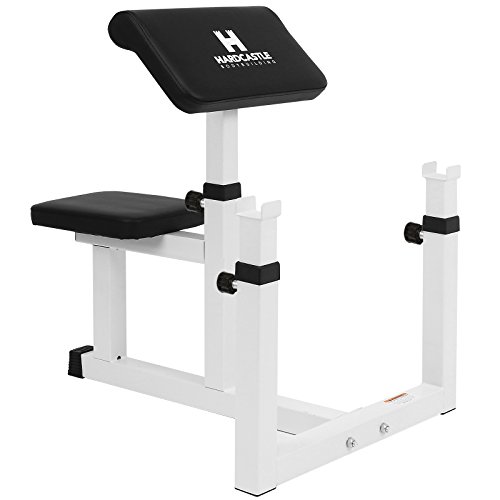 Hardcastle - Panca Preacher Curl regolabile - allenamento bicipiti - bianco