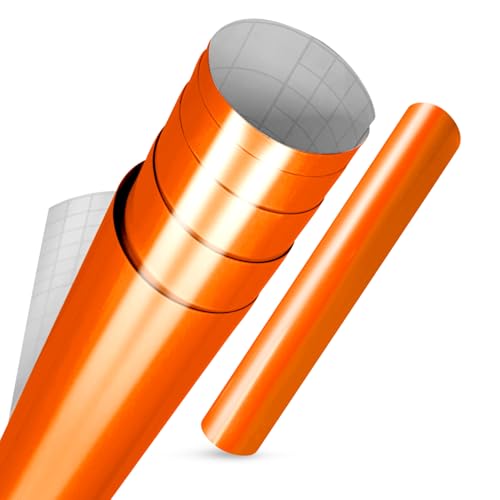 vgoltd Furniture Stickers Gloss Self Adhesive Vinyl Wrap Sticky Contact Paper Roll for Kitchen Countertop Cupboard Cabinets Wardrobe & Tabletops (Orange, 30 x 100 cm)