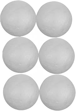 Craft Balls - 4 Inch - Polystyrene Foam Balls for DIY Crafting and Decoration by My Toy House | White Color 6 Pack
