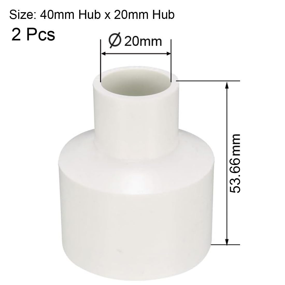 TA-VIGOR 2Pcs PVC DWV Reducing Coupling - Image 3