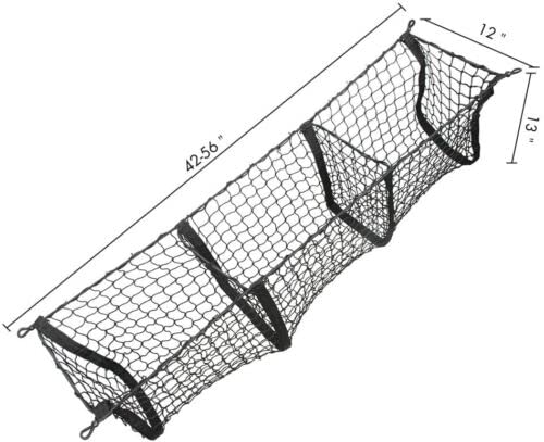 EACCESSORIES EA Trunk Organizer Cargo Net for Subaru Forester 1998–2025 – 3 Pockets Envelope Style Cargo Net for SUV Truck – Premium Mesh Elastic Car Trunk Organizer – Compatible with Forester