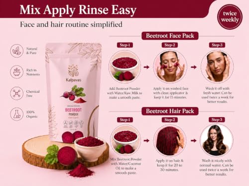 Image of 100% Pure & Natural Beetroot Powder | Rich in Iron & Antioxidants | For Glowing Skin, Pink Lips & Healthy Hair | Herbal & Chemical-Free | 100g